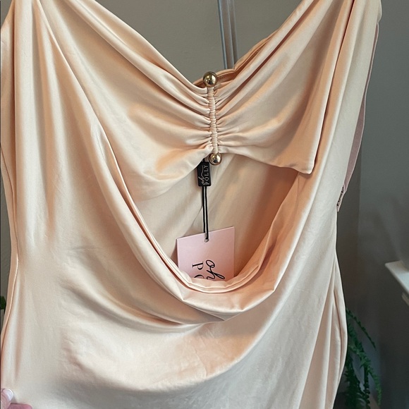 Oh Polly Satin Slip Dress in Buttercream - Picture 5 of 9